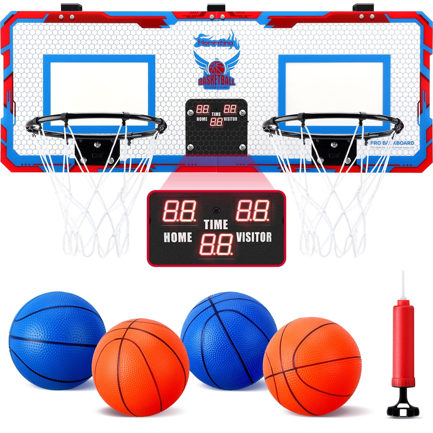 Ayieyill 2 Player Indoor Basketball Hoop for Kids, Mini Basketball Hoop for Door | 4 Balls | Basketball Toys | Boy Toys | Bedroom Office