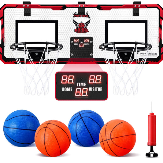 Ayieyill 2 Player Indoor Basketball Hoop for Kids, Mini Basketball Hoop for Door | 4 Balls | Basketball Toys | Boy Toys | Bedroom Office