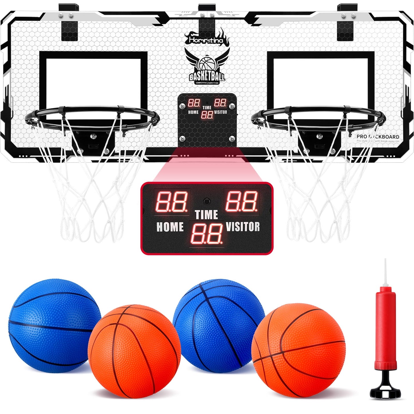 Ayieyill 2 Player Indoor Basketball Hoop for Kids, Mini Basketball Hoop for Door | 4 Balls | Basketball Toys | Boy Toys | Bedroom Office