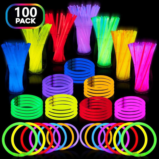 Ayieyill Glow Sticks Bulk Party Pack 8" Halloween Glow Sticks for Kids Glow in the Dark Party Supplies