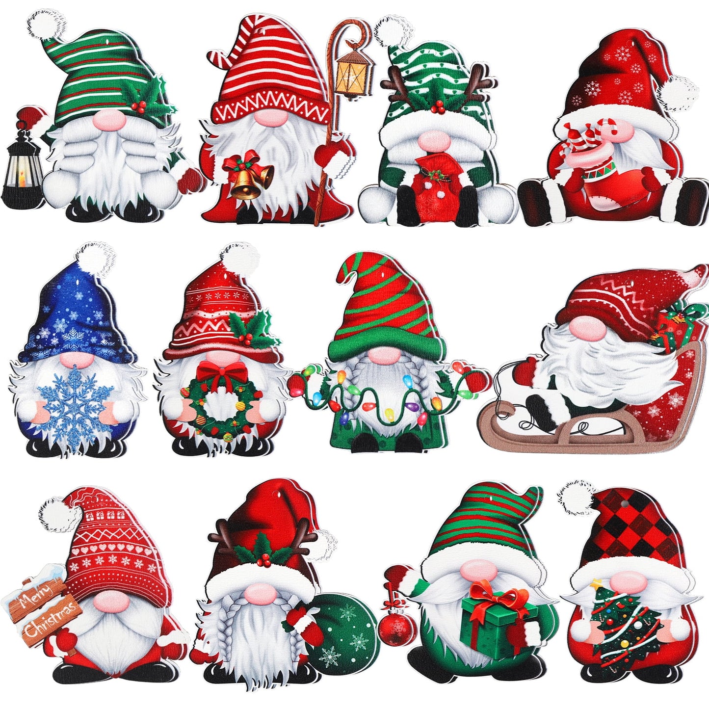 Ayieyill 24 Pieces Christmas Wooden Ornaments, Christmas Tree Ornaments Wood Hanging Decor