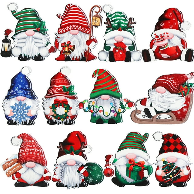 Ayieyill 24 Pieces Christmas Wooden Ornaments, Christmas Tree Ornaments Wood Hanging Decor