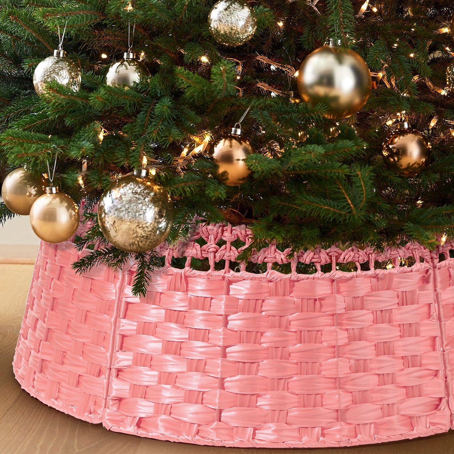 Ayieyill 26 Inch Christmas Tree Collar, Christmas Tree Stand Cover for Christmas Tree Decorations | Wooden