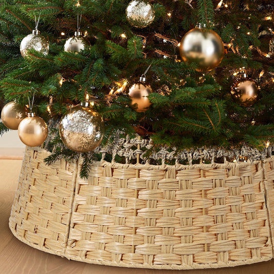 Ayieyill 26 Inch Christmas Tree Collar, Christmas Tree Stand Cover for Christmas Tree Decorations | Wooden