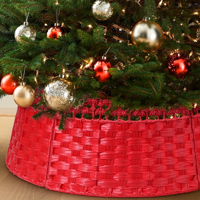 Ayieyill 26 Inch Christmas Tree Collar, Christmas Tree Stand Cover for Christmas Tree Decorations | Wooden