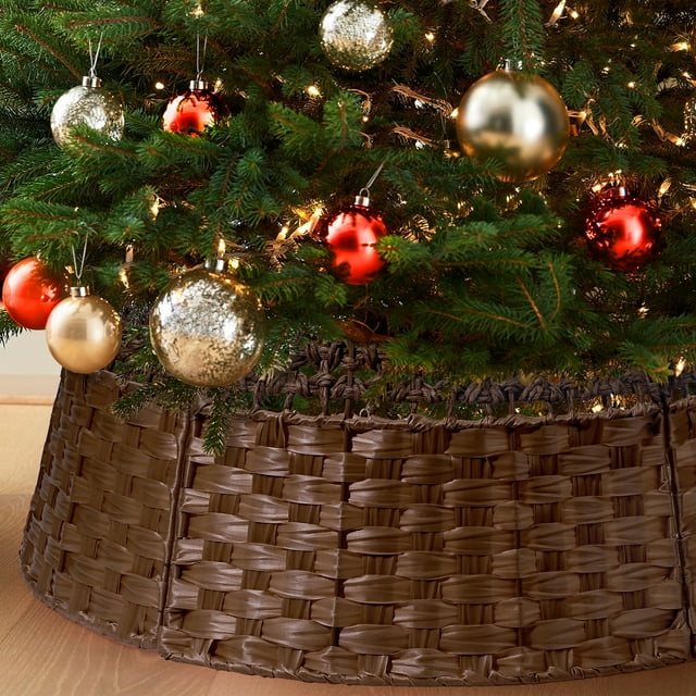 Ayieyill 26 Inch Christmas Tree Collar, Christmas Tree Stand Cover for Christmas Tree Decorations | Wooden