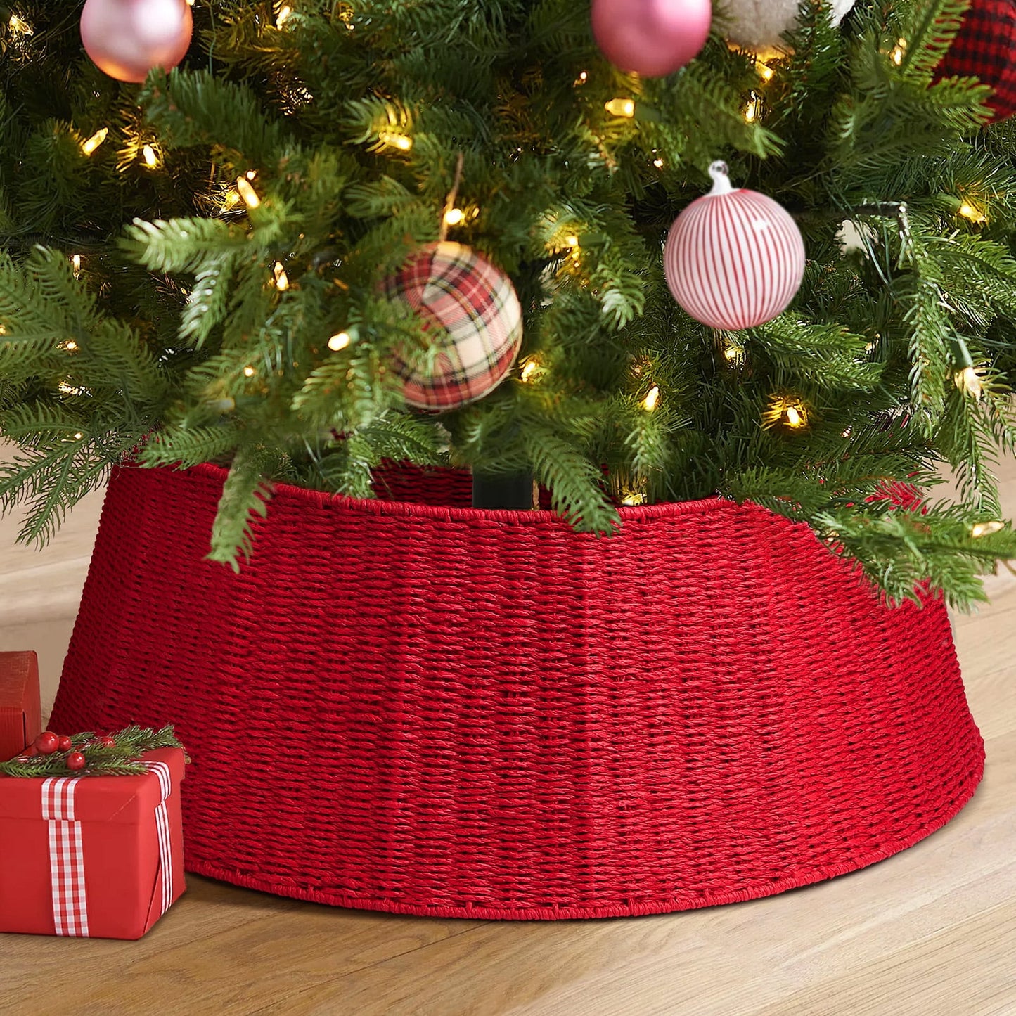 Ayieyill 26 inch Christmas Tree Collar, Christmas Tree Stand Cover for Christmas Tree Decorations | Wooden