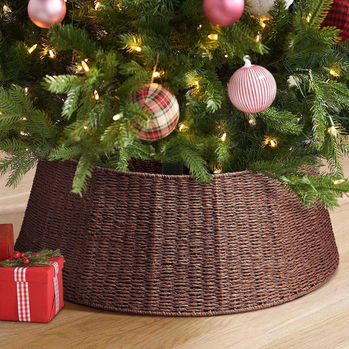 Ayieyill 26 inch Christmas Tree Collar, Christmas Tree Stand Cover for Christmas Tree Decorations | Wooden