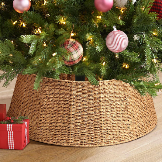 Ayieyill 26 inch Christmas Tree Collar, Christmas Tree Stand Cover for Christmas Tree Decorations | Wooden