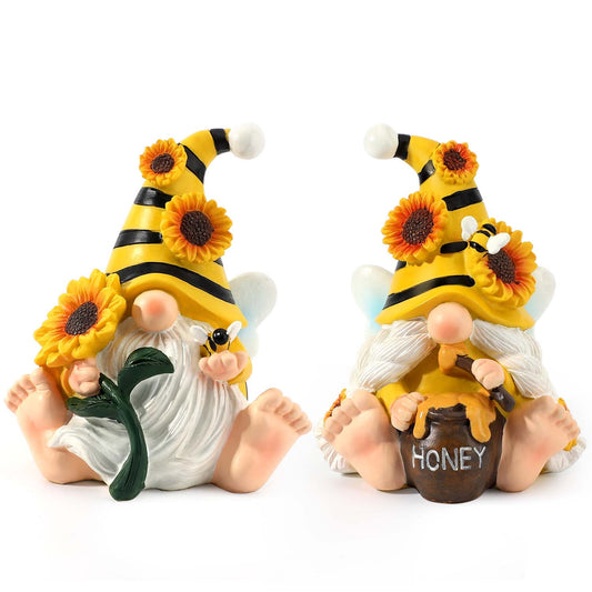 Ayieyill 2PCS Spring Decor Bumble Bee Spring Gnome Decorations Honey Bee Decor Gnomes