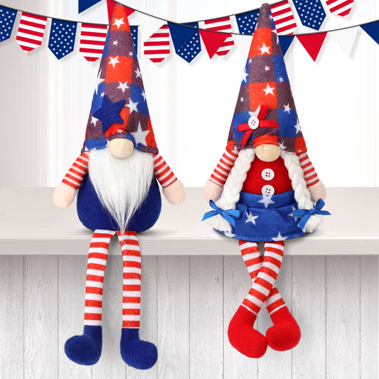 Ayieyill 2Pcs 4th of July Gnomes Patriotic Gnomes Decorations
