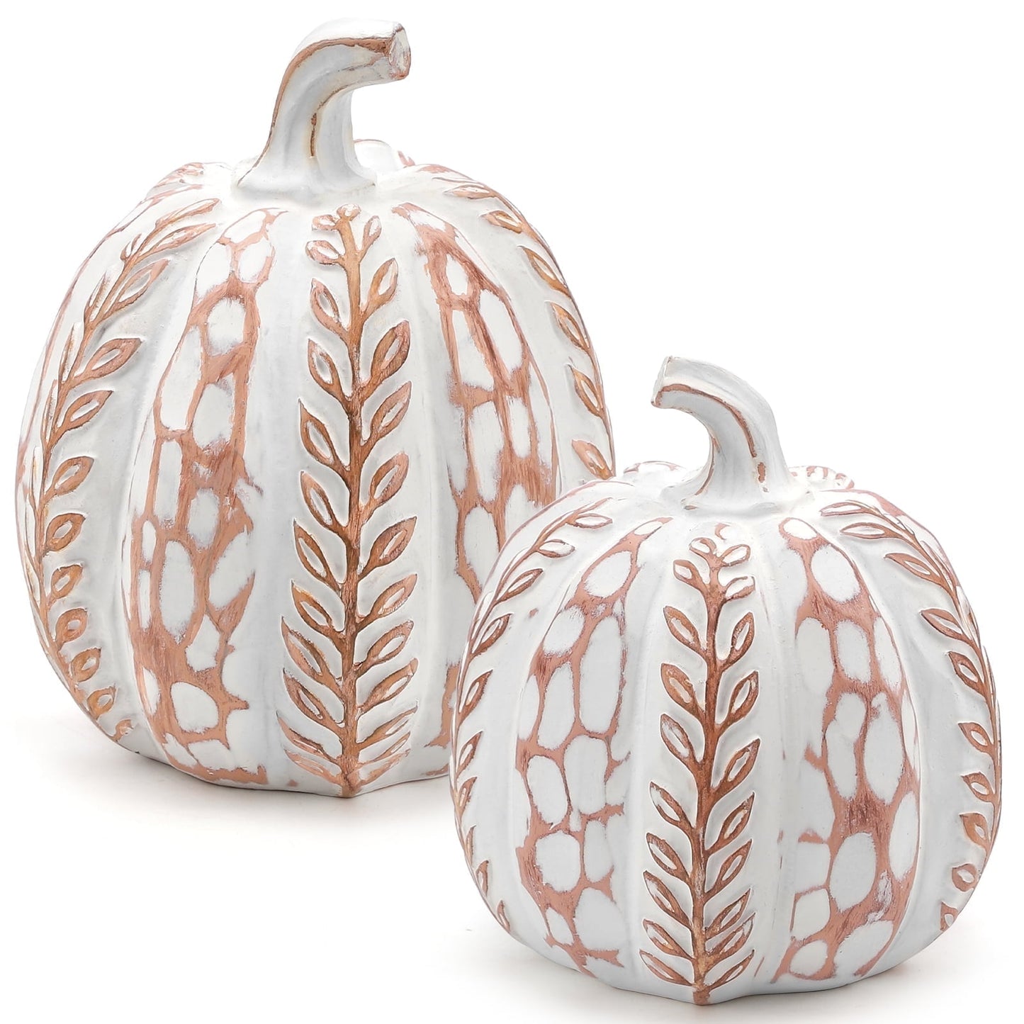 Ayieyill 2pcs Resin Pumpkin Figurines with Woven Texture Fall Decor Autumn Decor Thanksgiving Decorations for Home