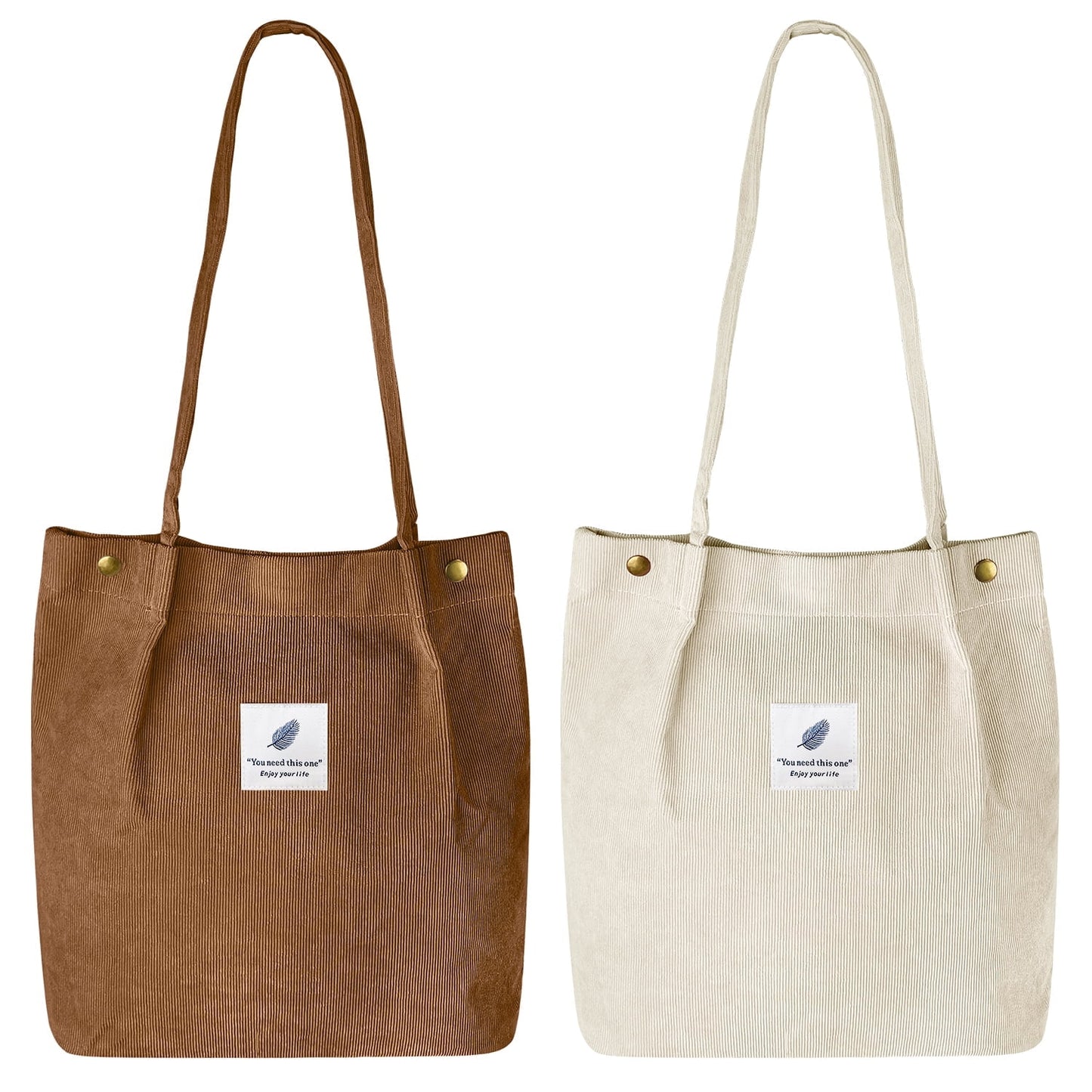 Ayieyill Corduroy Tote Bag Large for Women Girl Lady Canvas Shoulder Cord Purse and Handbags with Inner Pocket