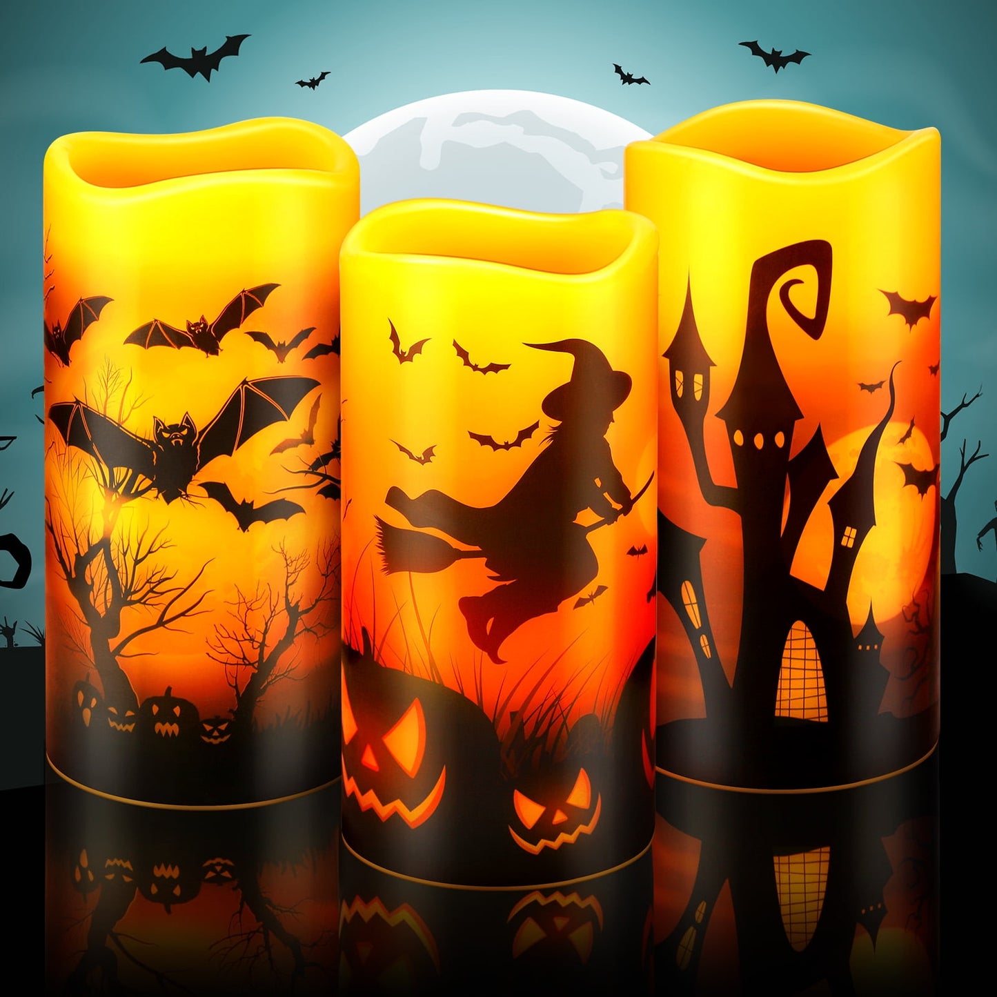 Ayieyill Halloween Flameless Candles 3PC Halloween Decor