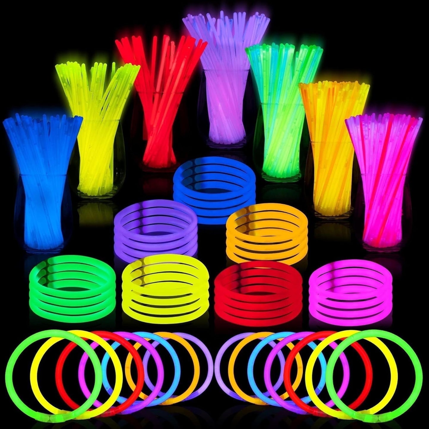 Ayieyill Glow Sticks Bulk Party Pack 8" Halloween Glow Sticks for Kids Glow in the Dark Party Supplies