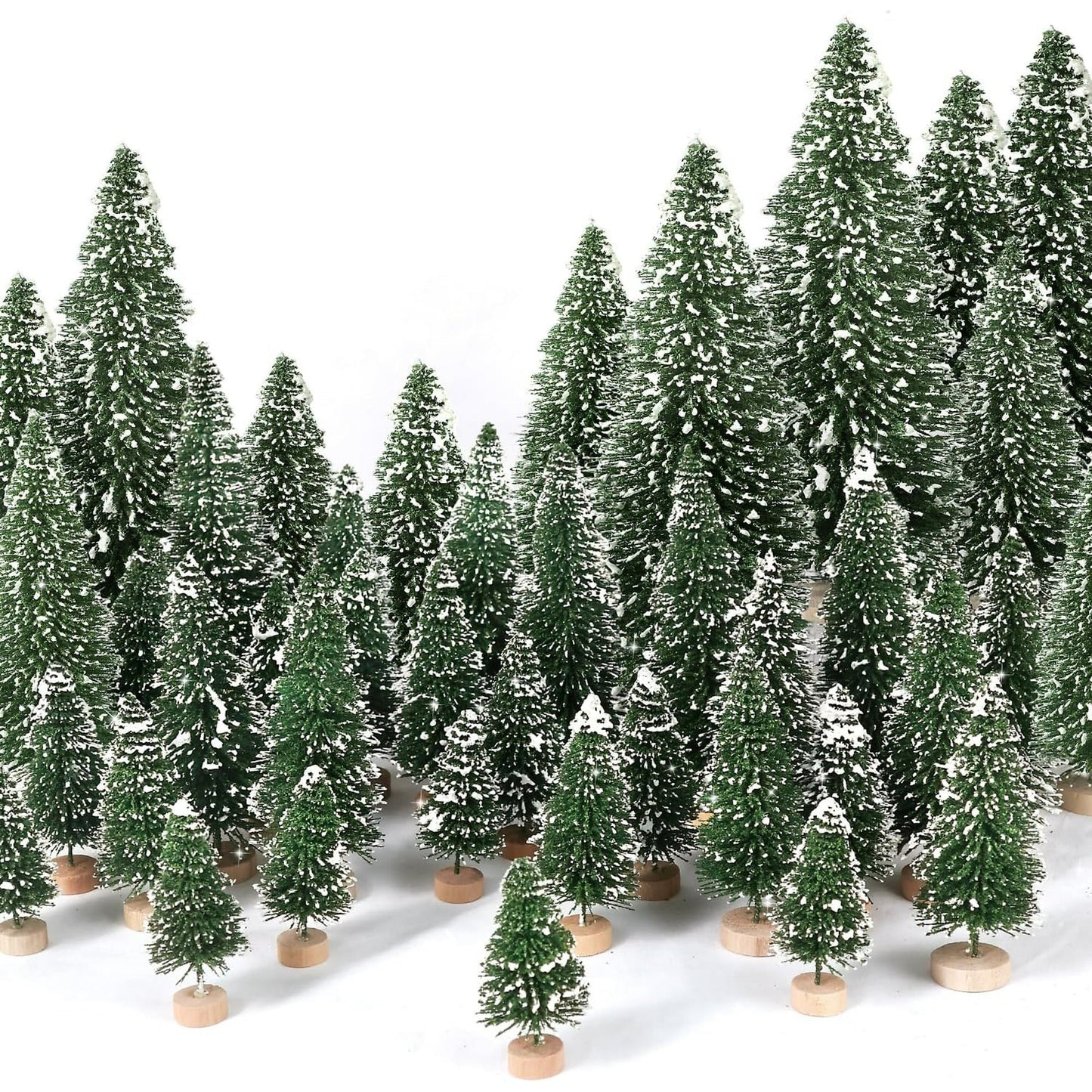 Ayieyill 30Pcs Mini Christmas Trees - Artificial Christmas Trees Bottle Brush Trees with 5 Sizes
