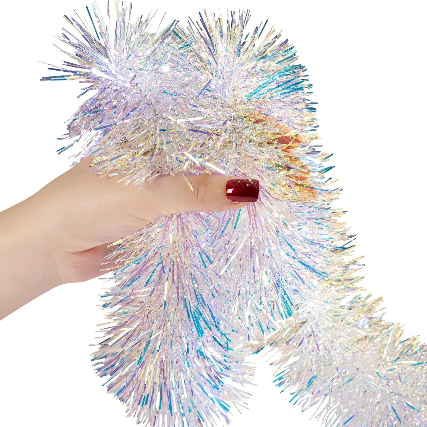 Ayieyill 33ft Tinsel Garland Hanging Christmas Tree Garland for Christmas Tree Decorations Indoor