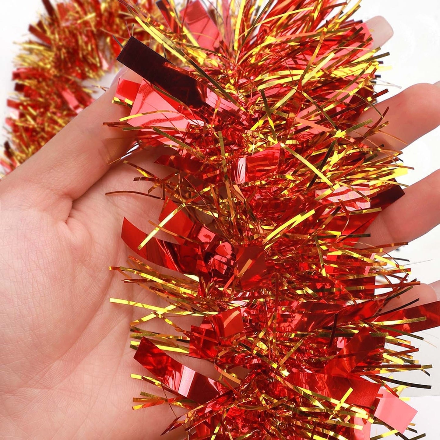 Ayieyill 33ft Tinsel Garland Hanging Christmas Tree Garland for Christmas Tree Decorations Indoor