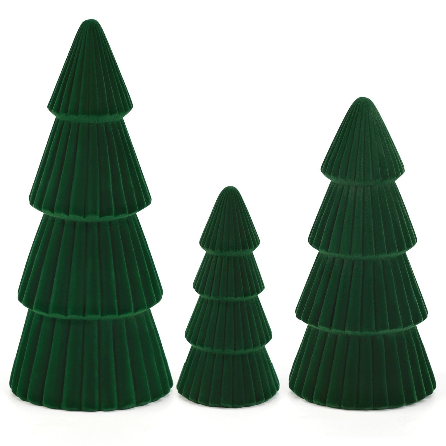 Ayieyill 3pcs Tabletop Christmas Tree Velvet Woven Resin Christmas Trees for Christmas Decor Indoor, Christmas Table Decor