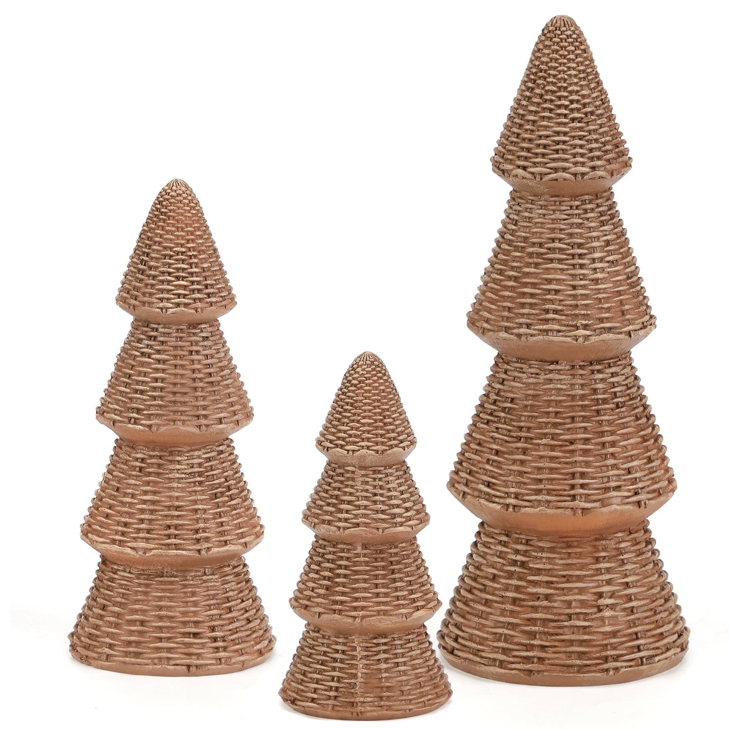Ayieyill 3pcs Tabletop Christmas Tree Velvet Woven Resin Christmas Trees for Christmas Decor Indoor, Christmas Table Decor