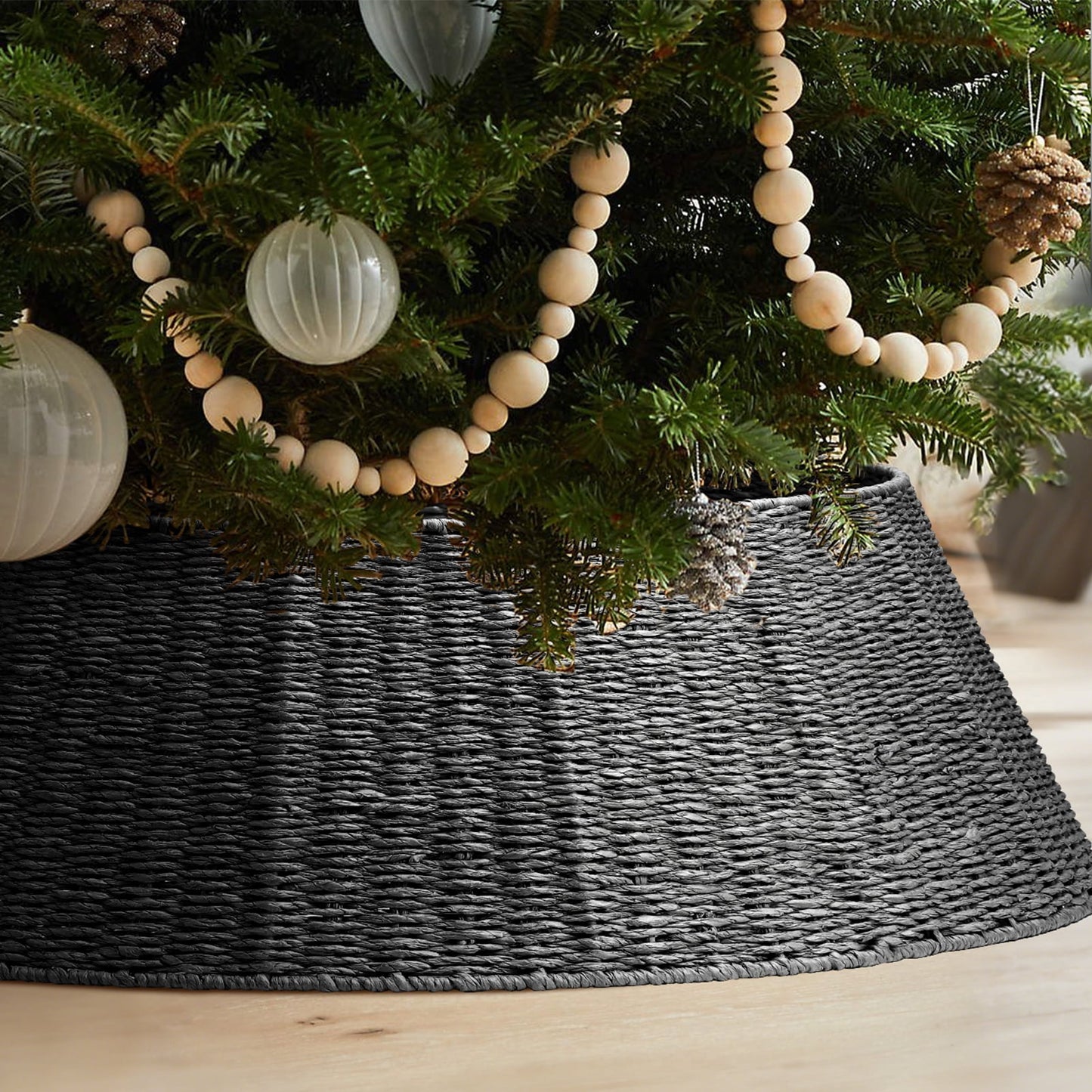 Ayieyill Christmas Tree Collar, Christmas Tree Skirt Cover for Christmas Tree Decorations | Rattan