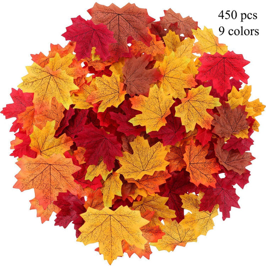 Ayieyill 450 Pcs Artificial Fall Leaves Decoration,Fake Fall Leaves