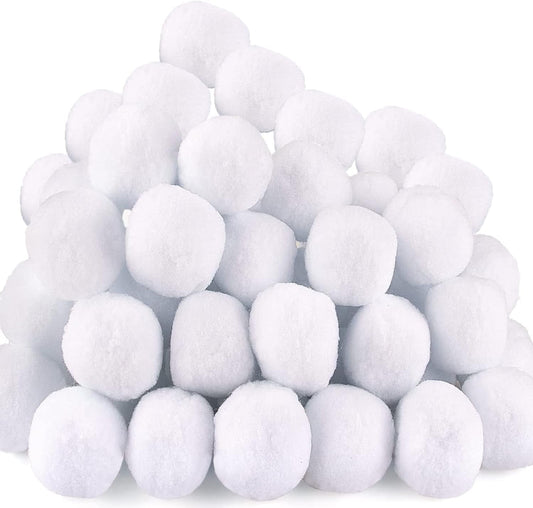 Ayieyill 50Pcs Fake Snowballs for Kids Indoor Snowball Fight Set Artificial Snowballs for Kids