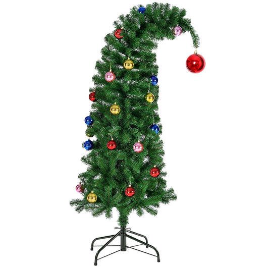 Ayieyill  Artificial Christmas Tree, Whimsical Christmas Tree with Metal Stand & Ball Ornaments