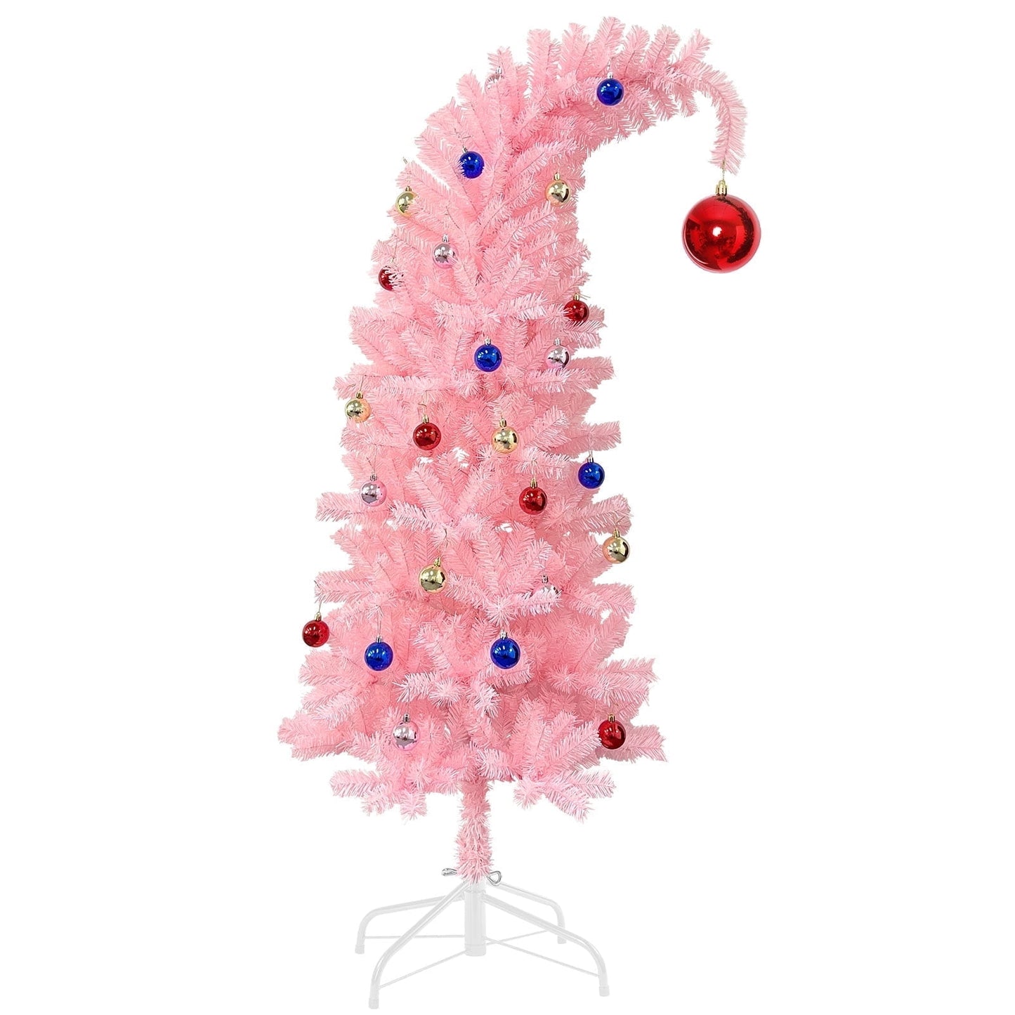 Ayieyill  Artificial Christmas Tree, Whimsical Christmas Tree with Metal Stand & Ball Ornaments