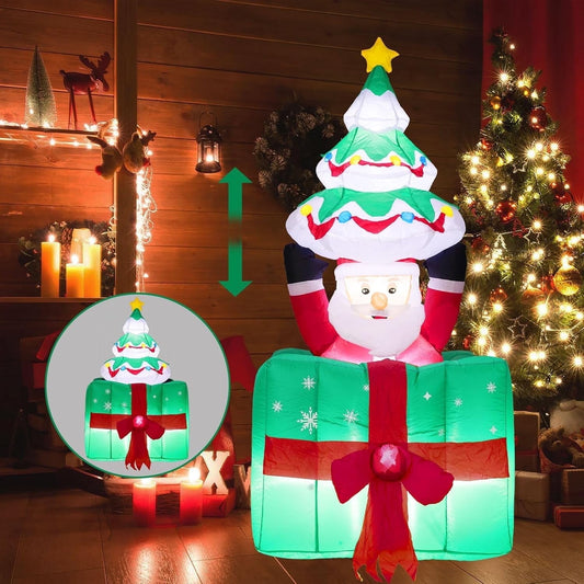 Ayieyill 6ft Christmas Tree Inflatables Decorations with with Santa Claus & Gift Boxes Blow Up Yard Decoration with  for Christmas Outdoor Yard Decorations Decor