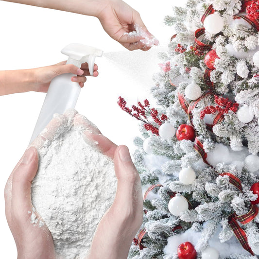 Ayieyill Flocking Powder with A Spray Bottle, Instant Snow Fake Snow, Flocking Kit for Christmas Decorations Indoor Outdoor