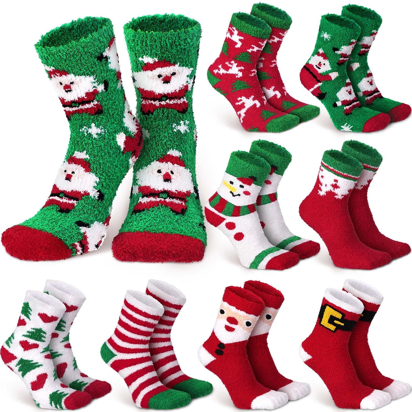 Ayieyill Fuzzy Socks for Women, 6 Pairs Plush Slipper Socks Women, Warm Soft Fluffy Socks Thick Cozy Plush Sock Winter Christmas Socks for Women
