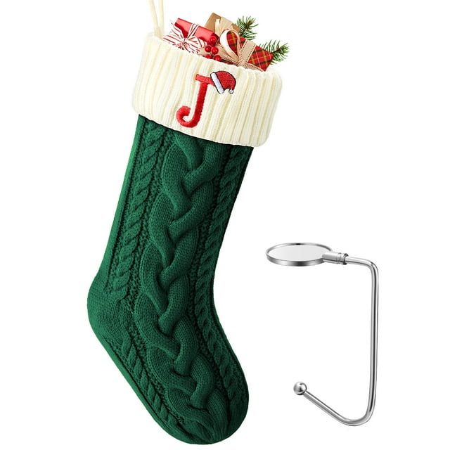 Ayieyill Christmas Stockings with Letters, Super Soft Monogram Christmas Stockings Xmas Gift | 20 Inches