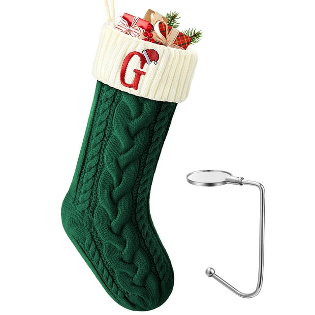Ayieyill Christmas Stockings with Letters, Super Soft Monogram Christmas Stockings Xmas Gift | 20 Inches