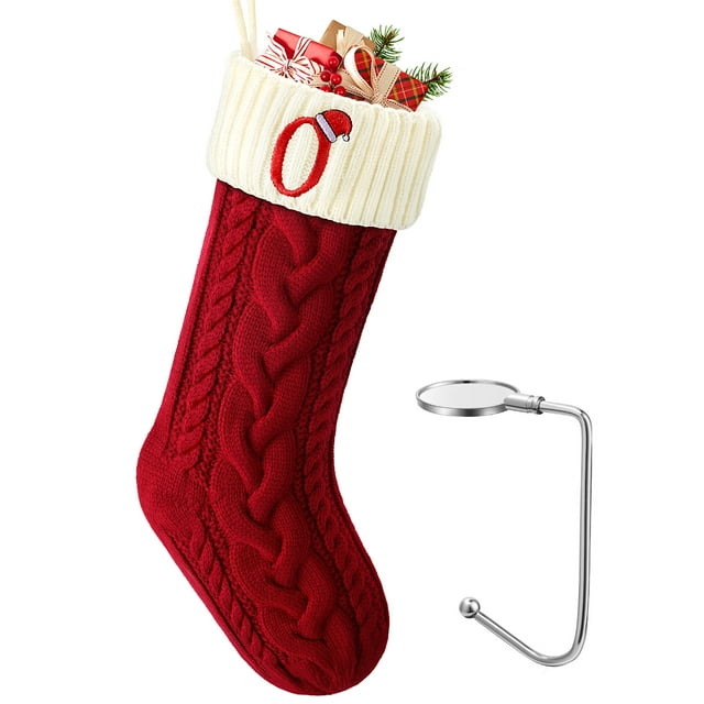 Ayieyill Christmas Stockings with Letters, Super Soft Monogram Christmas Stockings Xmas Gift | 20 Inches
