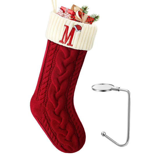 Ayieyill Christmas Stockings with Letters, Super Soft Monogram Christmas Stockings Xmas Gift | 20 Inches