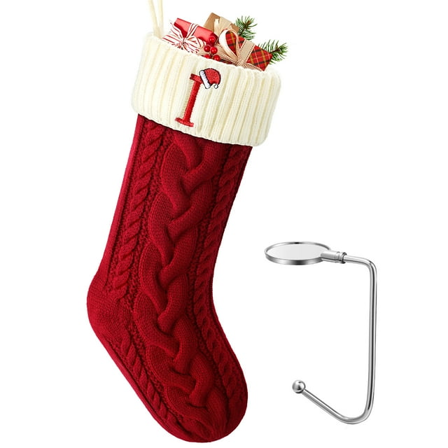 Ayieyill Christmas Stockings with Letters, Super Soft Monogram Christmas Stockings Xmas Gift | 20 Inches