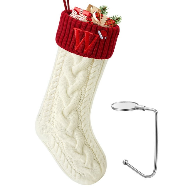 Ayieyill Christmas Stockings with Letters, Super Soft Monogram Christmas Stockings Xmas Gift | 20 Inches