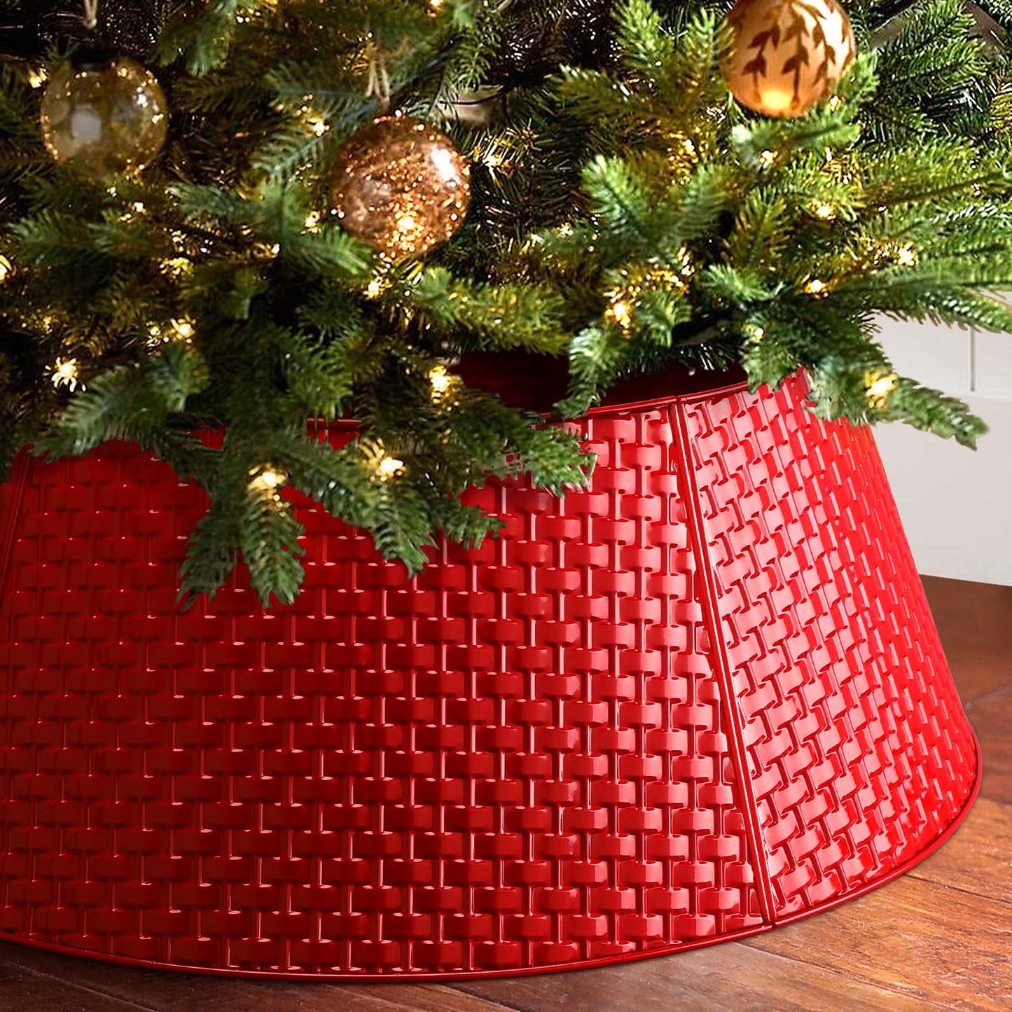 Ayieyill 28 inch Christmas Tree Collar, Christmas Tree Stand Cover for Christmas Tree Decorations | Metal