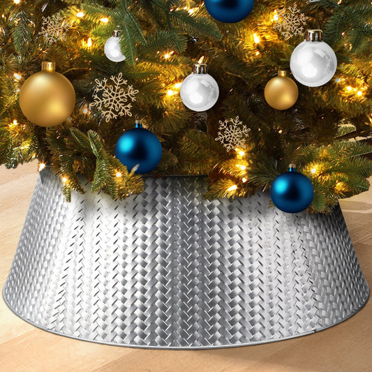 Ayieyill 28" Christmas Tree Collar,  Christmas Tree Collar Basket Skirt for Large Christmas Tree, Tree Skirt Accessory | Metal