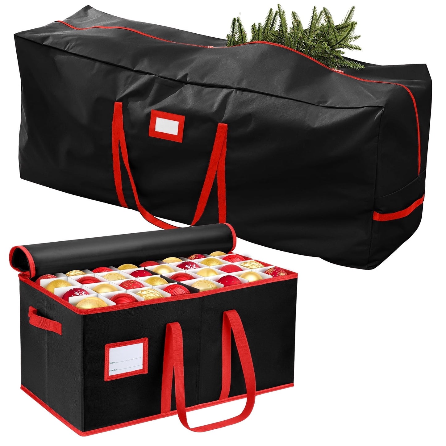 Ayieyill Christmas Tree Storage Bag and Christmas Ornament Storage Fits Up to 128 Ornament