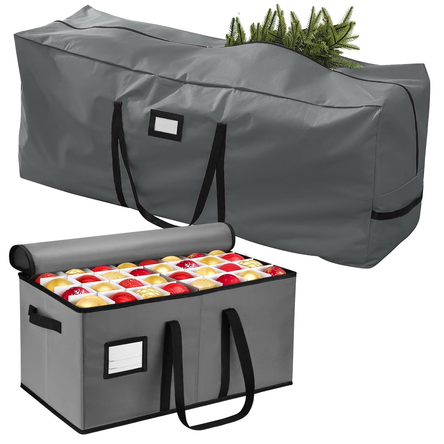 Ayieyill Christmas Tree Storage Bag and Christmas Ornament Storage Fits Up to 128 Ornament