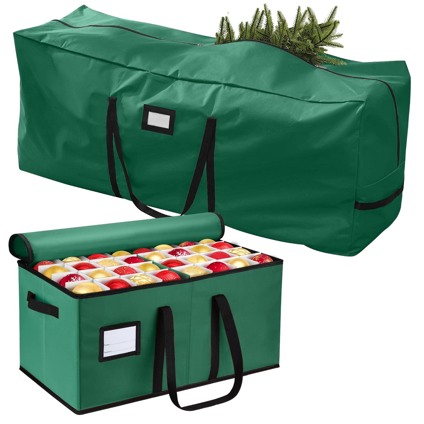 Ayieyill Christmas Tree Storage Bag and Christmas Ornament Storage Fits Up to 128 Ornament