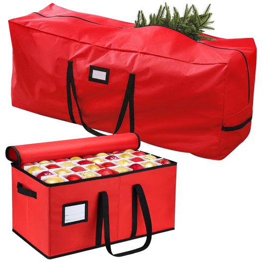 Ayieyill Christmas Tree Storage Bag and Christmas Ornament Storage Fits Up to 128 Ornament