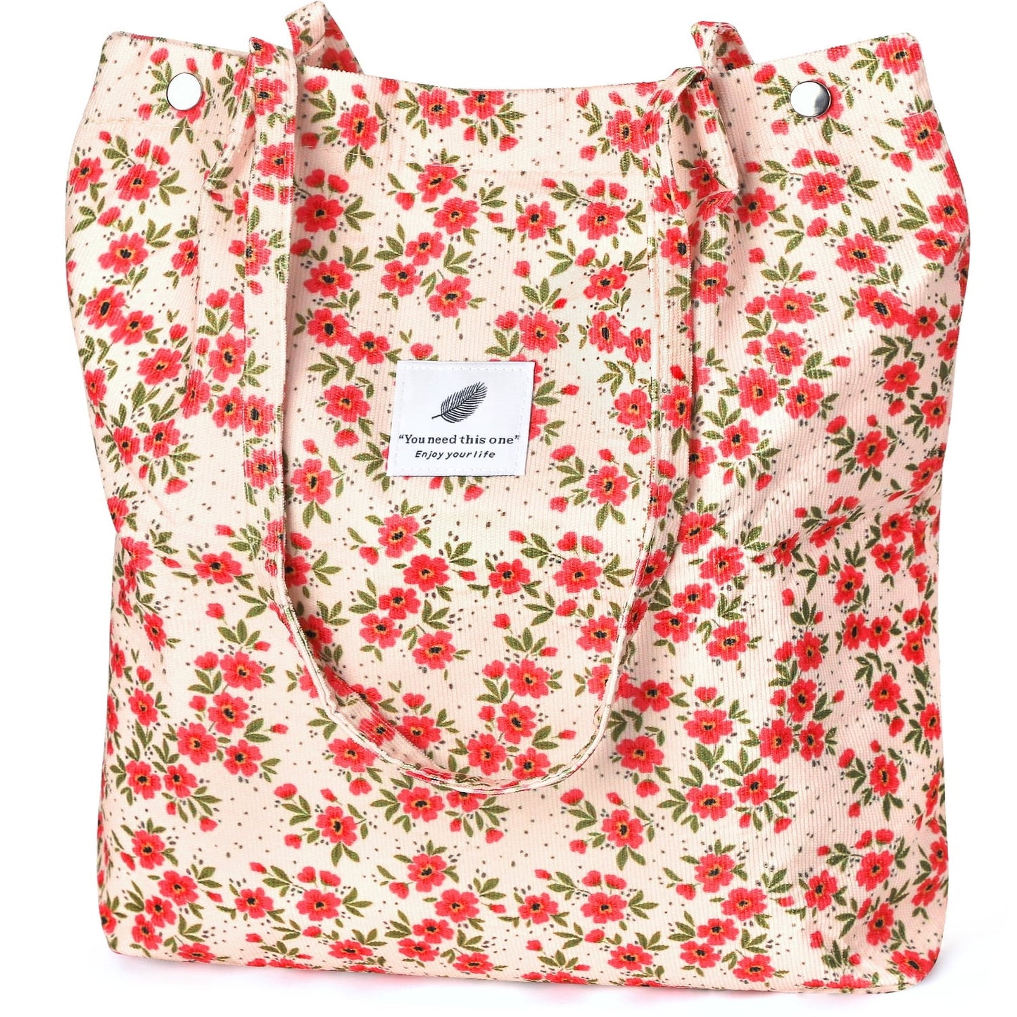 Ayieyill Corduroy Tote Bag Large for Women Girl Lady Canvas Shoulder Cord Purse and Handbags with Inner Pocket