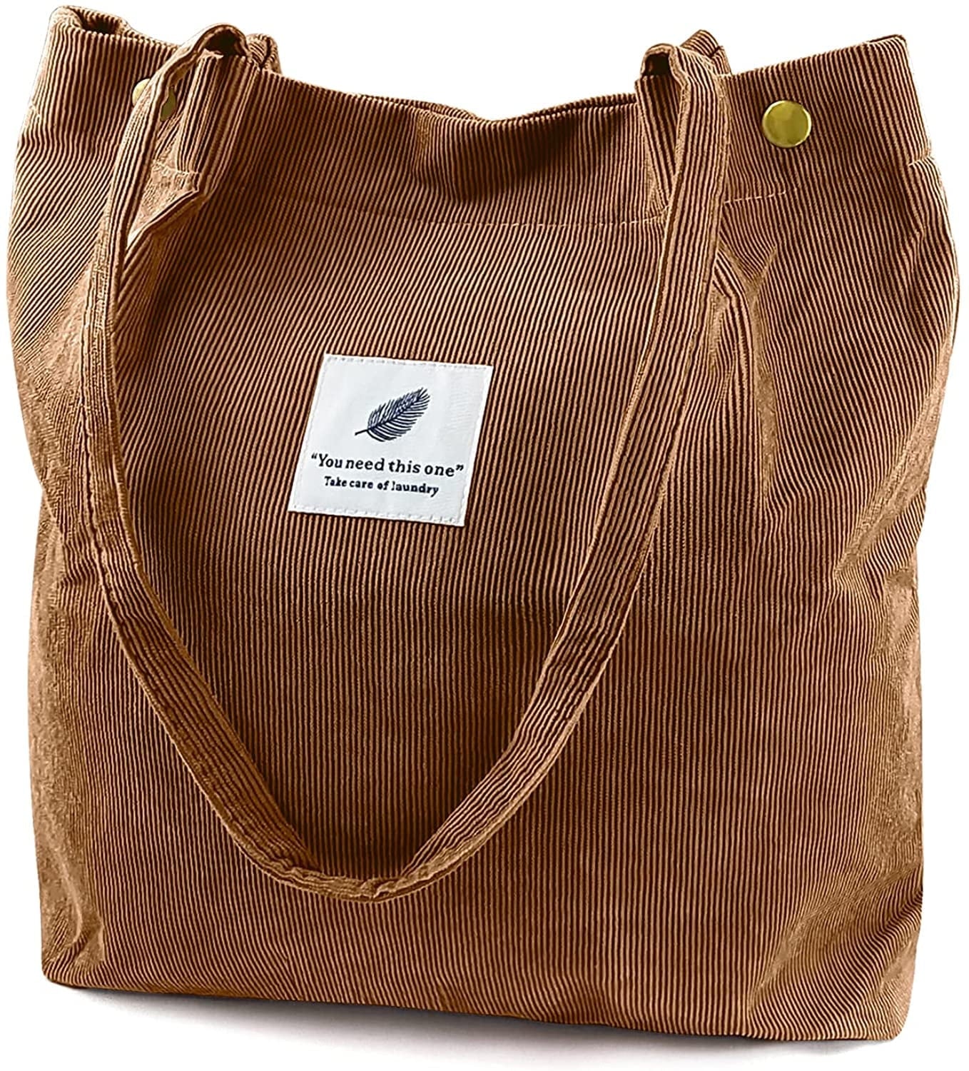 Ayieyill Corduroy Tote Bag Large for Women Girl Lady Canvas Shoulder Cord Purse and Handbags with Inner Pocket