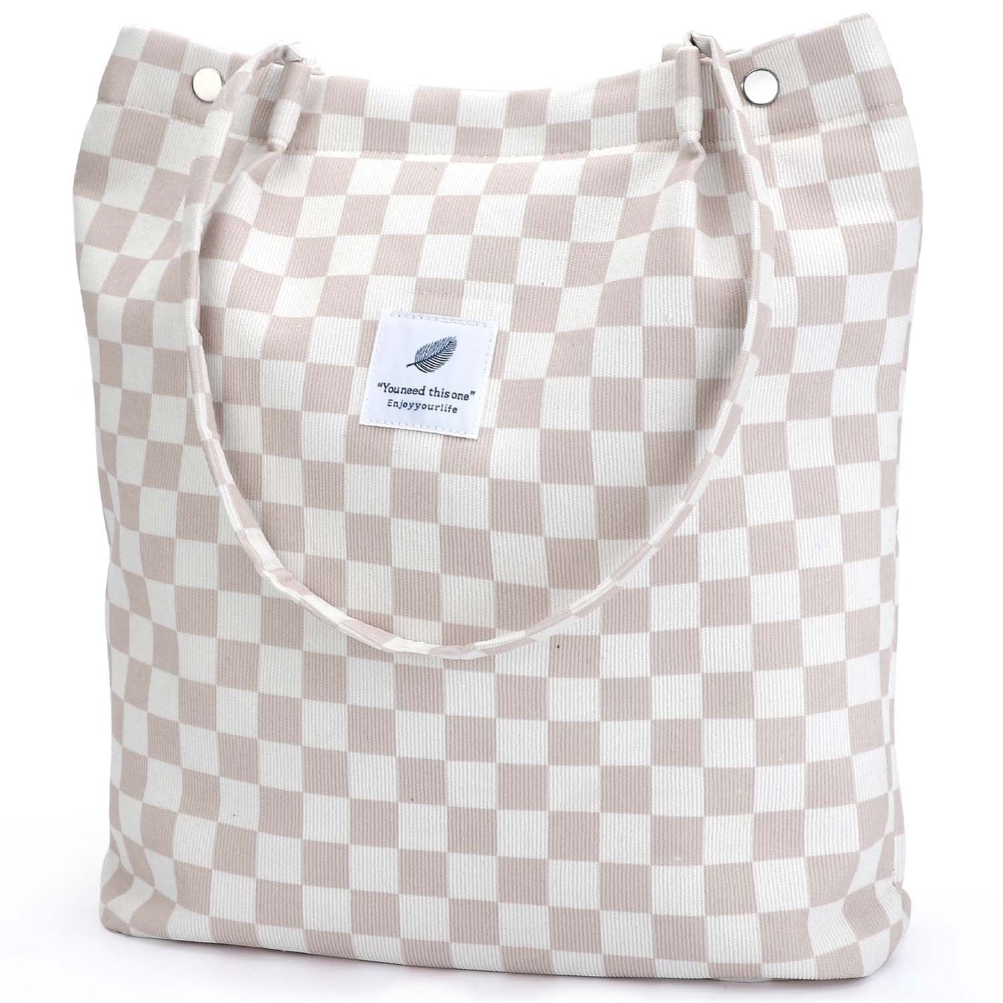 Ayieyill Corduroy Tote Bag Large for Women Girl Lady Canvas Shoulder Cord Purse and Handbags with Inner Pocket