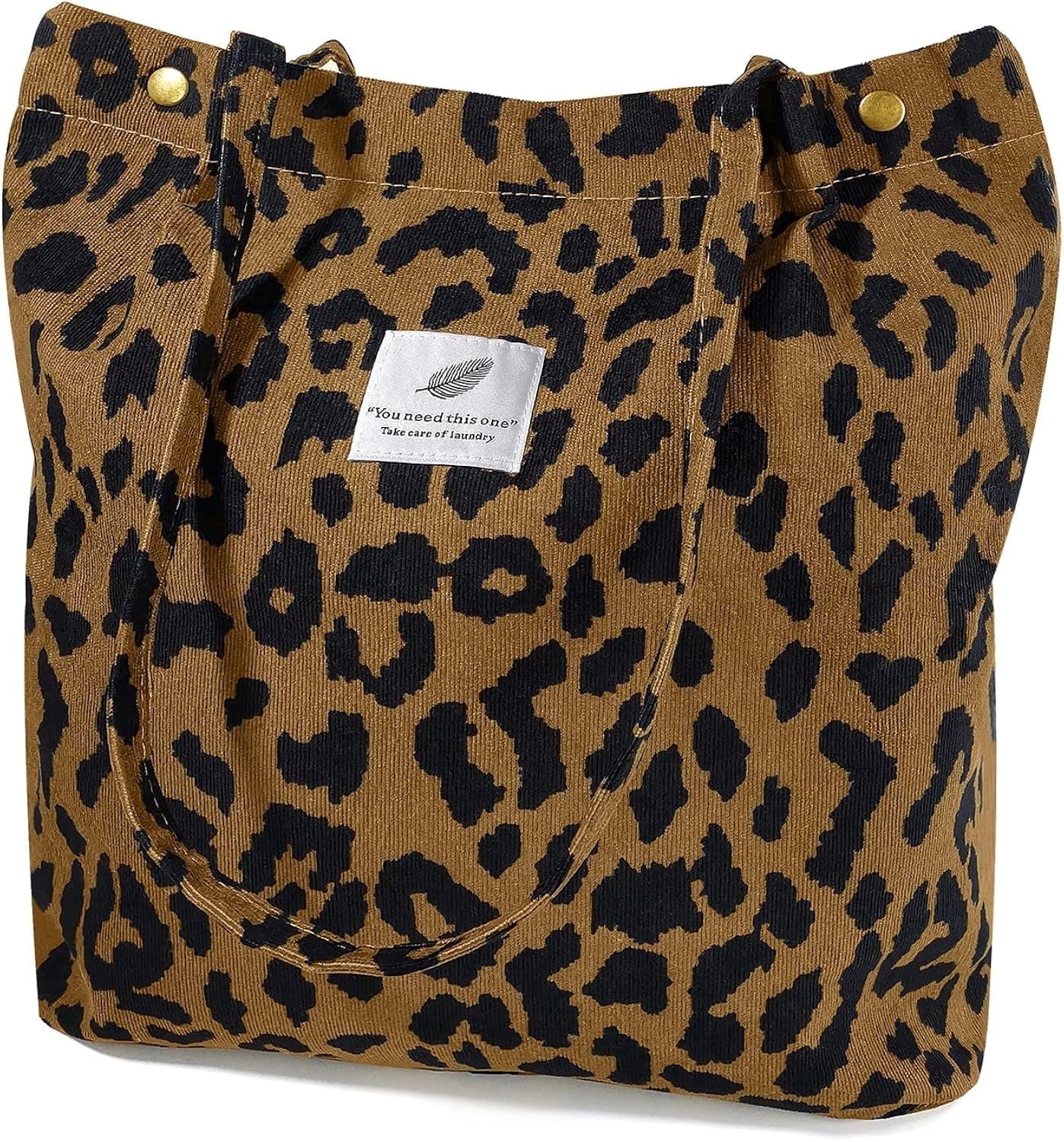 Ayieyill Corduroy Tote Bag Large for Women Girl Lady Canvas Shoulder Cord Purse and Handbags with Inner Pocket