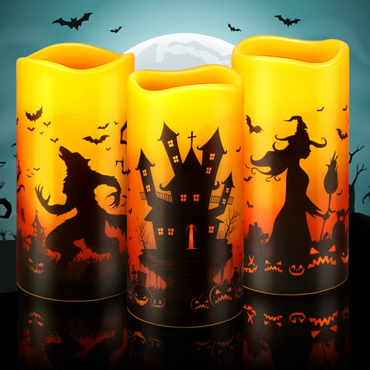 Ayieyill Halloween Flameless Candles 3PC Halloween Decor