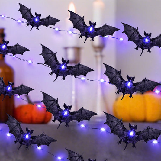 Ayieyill Halloween Bat String Lights Halloween Lights Halloween Decorations Indoor Outdoor